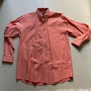 Checkered orange casual shirt by Harold Powell
